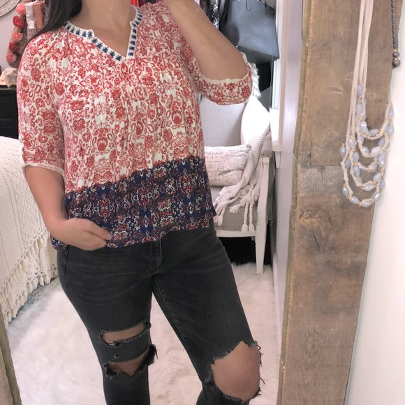 Vintage America missy small boho floral top - Picture 1 of 4